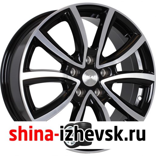 Колесный диск СКАД Онтарио 7xR17 5×114.3 ET40 DIA67.1 черный глянцевый с полированной лицевой поверхностью в Ижевске